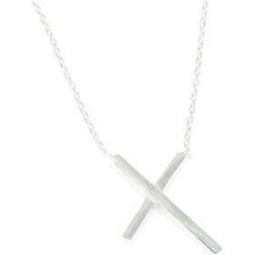 Resim 925 Ayar Gümüş Kuyruklu X Kolye, Beyaz 148233272 