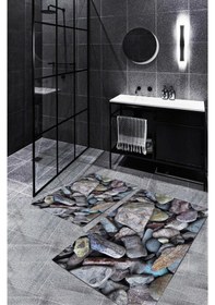 Resim Multi Kaymaz Taban Taş Banyo Paspas Bp-20 çok renkli 