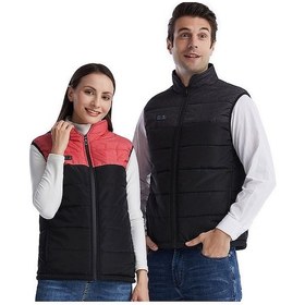 Resim Sones Isıtmalı Yelek Elektrikli Isıtma 3 Sabit Sıcaklık Sıcak Pamuklu Ceket Siyah-11 Bölge Isıtma Siyah 