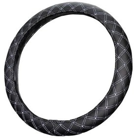 Resim Direksiyon Kılıfı Siyah 42 Cm Geçmeli Minibüs Hafif Ticari Gri Nakışlı - 