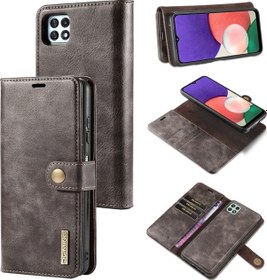Resim Samsung Galaxy A22 5g Dg.mıng Crazy Horse Doku Çevirmeli Çıkarılabilir Manyetik Deri Kılıf, Tutucu Ve Kart Yuvaları Ve Cüzdan 