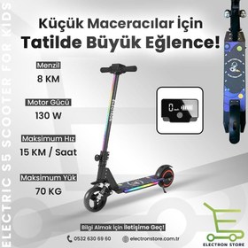 Resim Elektron Kids S5 Elektirikli Çocuk Scooter (Siyah) 
