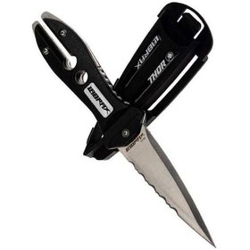 Resim Labrax Thor Kakıçlı Dalış Bıçağı Siyah 