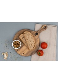 Resim Ahşap Doğal Ceviz Kesme Ve Sunum Tahtası, Peynir Ve Pizza Tabağı, Kişiye Özel Farklı Desen 36x25 Cm Ahşap 