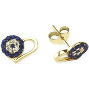 Resim Glorria Altın Kalp Nazar Taşlı Küpe N11.11033 