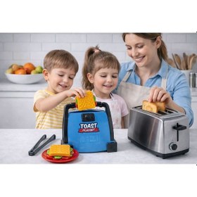 Resim Oyuncak Tost Makinesi Seti Mavi 