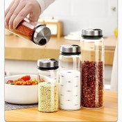 Resim Premium Borosilikat Cam Baharat Kavanozu Kapaklı - Mikrodalga Güvenli, Çoklu Boyutlar (10.15oz/16.91oz/25.36oz/33.81oz) - Tuz, Biber & Baharatlar İçin Mükemmel - Mutfak Gerekliliği 
