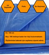 Resim MRT PLASTİK 1x99 metre MAVİ BALKON ÖRTÜSÜ BRANDA, SEPERATÖRÜ, BALKON ÇADIR BEZİ, UV DAYANIMLI 