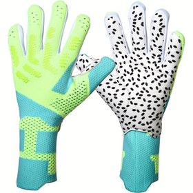 Resim 1 adet Yeşil Futbol Kaleci Eldiveni, Nefes Alabilir ve Rahat, Antrenman ve Maç Giyimi, Lateks Malzeme, Çekmeli Kapatma, Unisex Genç Boyutu, Futbol Oyuncuları İçin Spor Ekipmanları 