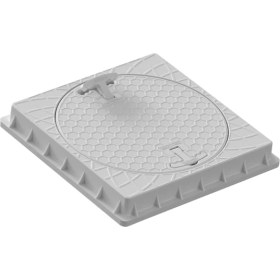 Resim Luxwares Ø 400 mm Kare El Tutamaklı Plastik Rögar Menhol Kapak ve Çerçeve 