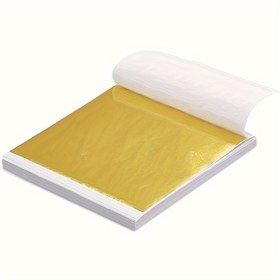 Resim 100'lük Altın Folyo Kağıt, Dikdörtgen DIY Tırnak Sanatı Dekor, Kokusuz, Ev Dekorasyonu, Tırnak Aksesuarları, Tırnak Pırıltısı ve Parlaklık için Manikür 