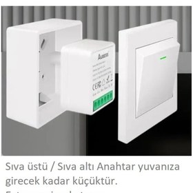 Resim TUYA Wifi Akıllı Anahtar 2 Çıkış ( Kuru Kontak ) Panjur Kepenk Vs Kontrol 