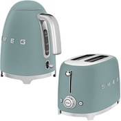 Resim KLF03EGMEU 50's Style Special Edition Mat Zümrüt Yeşil Kettle ve TSF01EGMEU 1x2 Ekmek Kızartma Makinesi Seti Smeg