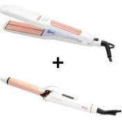Resim Fakir Saç Düzleştirici ve Saç Maşası Lyric Serisi 2li Set Beyaz/rose Chrome 
