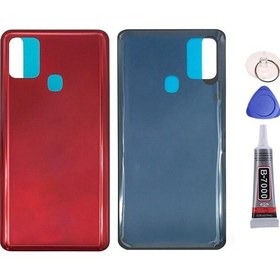 Resim Samsung A21s Kırmızı Uyumlu Arka Kapak Batarya Kapağı Pil Kapağı Yapışkan Ve Sökme Aparatıyla Beraber Full Set Kırmızı 
