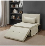 Resim Cube Katlanır Yataklı Puf - Vizon 96x189x42.5 / 96x168x92.5 Cm Bej 