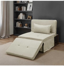 Resim Cube Katlanır Yataklı Puf - Vizon 96x189x42.5 / 96x168x92.5 Cm Bej 