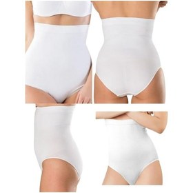 Resim Doğum Sonrası Beyaz 1 Beden Küçük Gösteren Yüksek Bel Toparlayıcı Sıkılaştırıcı Slip Korse Külot Ten 