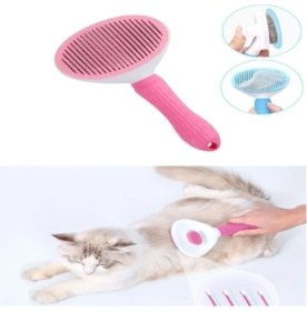Resim Otomatik Temizlenen Evcil Hayvan Tarağı Pembe 