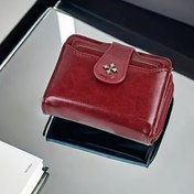 Resim Edgy Retro Punk Tarzı Mini Cüzdan - Çapraz Amblemli ve Fermuarlı Kapatma, Kompakt Katlanabilir Tasarım, Bordo & Siyah Renk Seçenekleri, Kadınlar ve Erkekler için Sokak Modası Aksesuarı, Şirin Bozuk Para Cüzdanı, Minimalist İç Tasarımı 