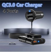 Resim Challenger Qc 3.0 Hızlı Şarj 3.0 Araç Şarj Cihazı 4 Portlu Ön Arka Koltuk Android Telefon Uyumlu Araba Aksesuarı 