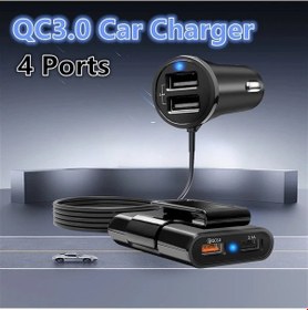 Resim Challenger Qc 3.0 Hızlı Şarj 3.0 Araç Şarj Cihazı 4 Portlu Ön Arka Koltuk Android Telefon Uyumlu Araba Aksesuarı 