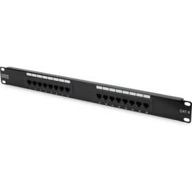 Resim Digitus 19 Inch 16 Port Cat-6 UTP Patch Panel, 50 μ (Mikron), Altın Kontak, Zırhsız 