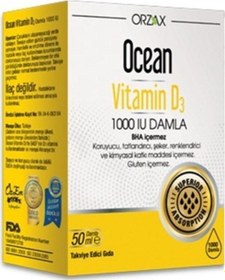 Resim Ocean D3 Vitamin 1000ıu Damla 50ml / Ocean Vitamin D3 Damla 1000 Iu 50 Ml 