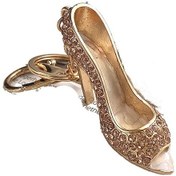 Resim Pazly--anahtarlık Ayakkabı Anahtar Kolye Elmas Yüksek Topuklu Metal Anahtarlık Araba Aksesuarları Küçük Süsler Bej 