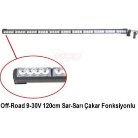Resim Ahmet Otomotiv 9v-30v Led Bar Off-road Sarı Çakarlı Çakar Tepe Lamba Fonksiyonlu 120 Cm 