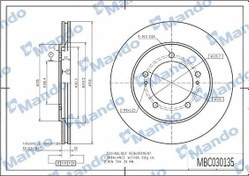 Resim MANDO MBC030135 | Disk On (Ad) 98 &Gt, G.Vitara | 2 Adet 