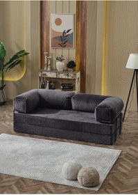 Resim Huga Mobilya Petite Kanepe Oyun, Tv, Sinema Koltuğu- Yatak Olabilen Fitilli Kadife Yıkanır Silinir 80x160 h:36 