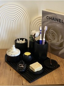 Resim By Sirin Yıldız Banyo Seti Tepsili Beton Takım 9 Parça 