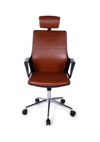 Resim Ofisbazaar Lizz Kahverengi Deri Yönetici Koltuğu Ergonomik Başlıklı Ofis Koltuğu Kahverengi Kahverengi 