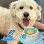 Resim Pet Lick Mat Yogurt Licking Plate Slow Feeder köpekler ve kediler için - Mavi ve Beyaz Tasarım ile Etkileşimli Atış Kabı, Diş Sağlığı ve Psikolojik Stimulationı Teşvik Eder, Dayanıklı Plastik Malzeme, Pet Licking Mat, Pet Atış Zamanı, Eğlenceli Pet Tasarımı, Pürüzsüz Yüzey 