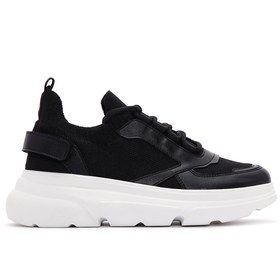 Resim Kadın Siyah Kalın Tabanlı Sneaker 