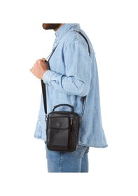 Resim Newish Polo Erkek Deri Kapaklı Omuz Ve El Çantası 17x22cm New337 - Siyah 