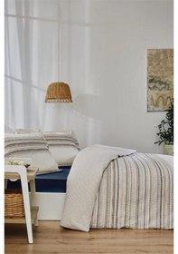 Resim Coser Tek Kişilik Nevresim Takımı Bej 