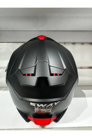 Resim Sway Sw-865 Güneş Gözlüklü Kask Siyah Mat 