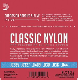 Resim D'Addario EJ27H Classic Nylon Hard Tension Klasik Gitar Teli 