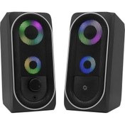 Resim Fs-2138U 2.0 Hoparlör Sistemi Rgb Led Siyah (Usb) Frisby