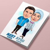 Resim Canım Eşim ve Ben Karikatürlü Tebrik Kartı 