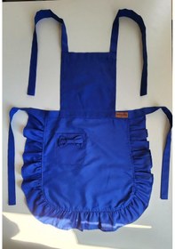 Resim Keten Fırfırlı Bohem Mutfak Önlüğü Mavi 