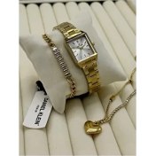 Resim Orijinal Kadın Kol Saati 2 Yıl Garantili Çelik Kolye ve Bileklik Seti DKLR01 