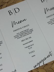 Resim Nişan ve Düğün Menü Kartı - Masalar İçin Şık Detay 