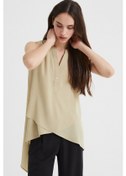 Resim Bej Kolsuz Arkası Uzun Bluz 
