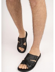 Resim Muggo Eco Erkek Günlük Hakiki Deri Rahat Yumuşak Taban Ortopedik Terlik 001 