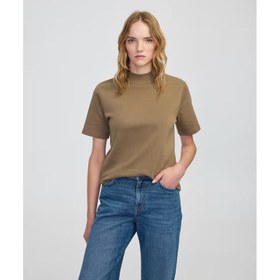 Resim İpekyol Rahat Kesim Dik Yaka Kadın T-Shirt (IW6250070126) 