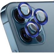 Resim Apple iPhone 12 Pro Tekli Kamera Lens Koruma Camı Lacivert Microsonic