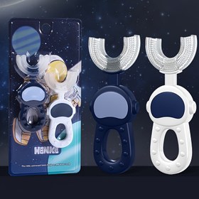 Resim 2 adet Henke Çocuk Uzay Astronot U-Şekilli Manuel Diş Fırçası, Yumuşak Tüyler, Tam-Baş Polypropilen, Kokusuz, Erkek Çocuklar İçin, 1-6 Yaş Arası Çocuklar İçin, Diş Bakımı ve Diş Eti Koruma ile 